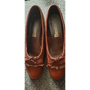 GUC Vintage Dexter Women's Oxblood Leather Kiltie Loafer 1.5" Heel Shoe 8.5 M